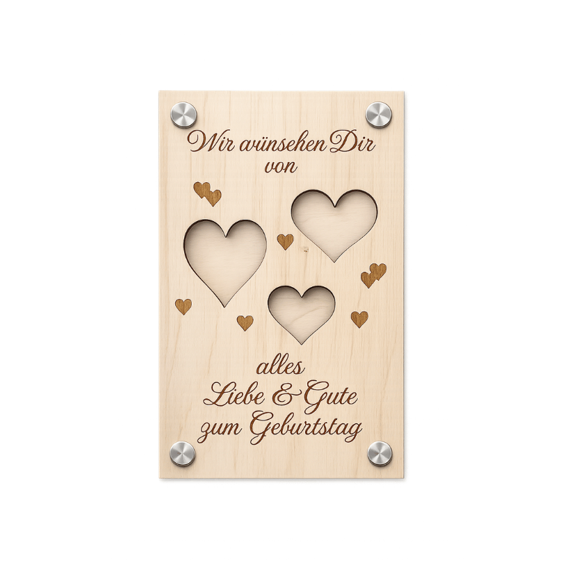 Wunscherfüller aus Holz - Alles Liebe Geburtstag