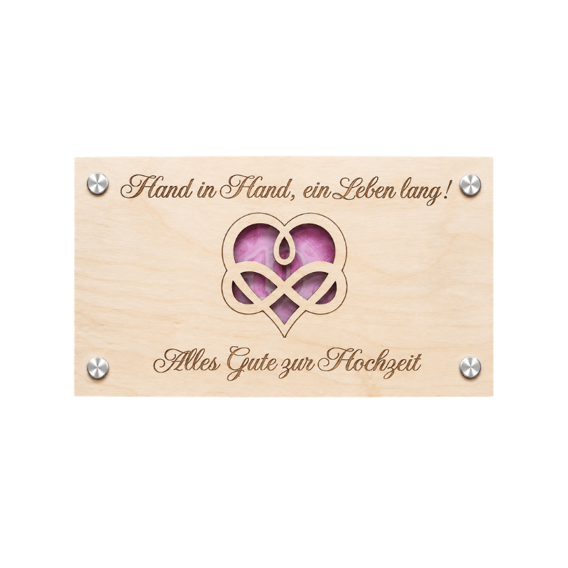 Wunscherfüller aus Holz - Hand in Hand zur Hochzeit