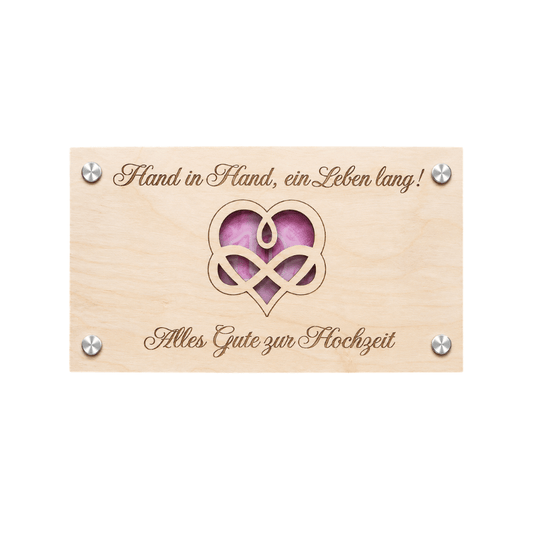 Wunscherfüller aus Holz - Hand in Hand zur Hochzeit