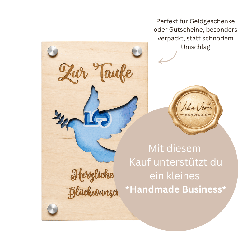 Wunscherfüller aus Holz - zur Taufe