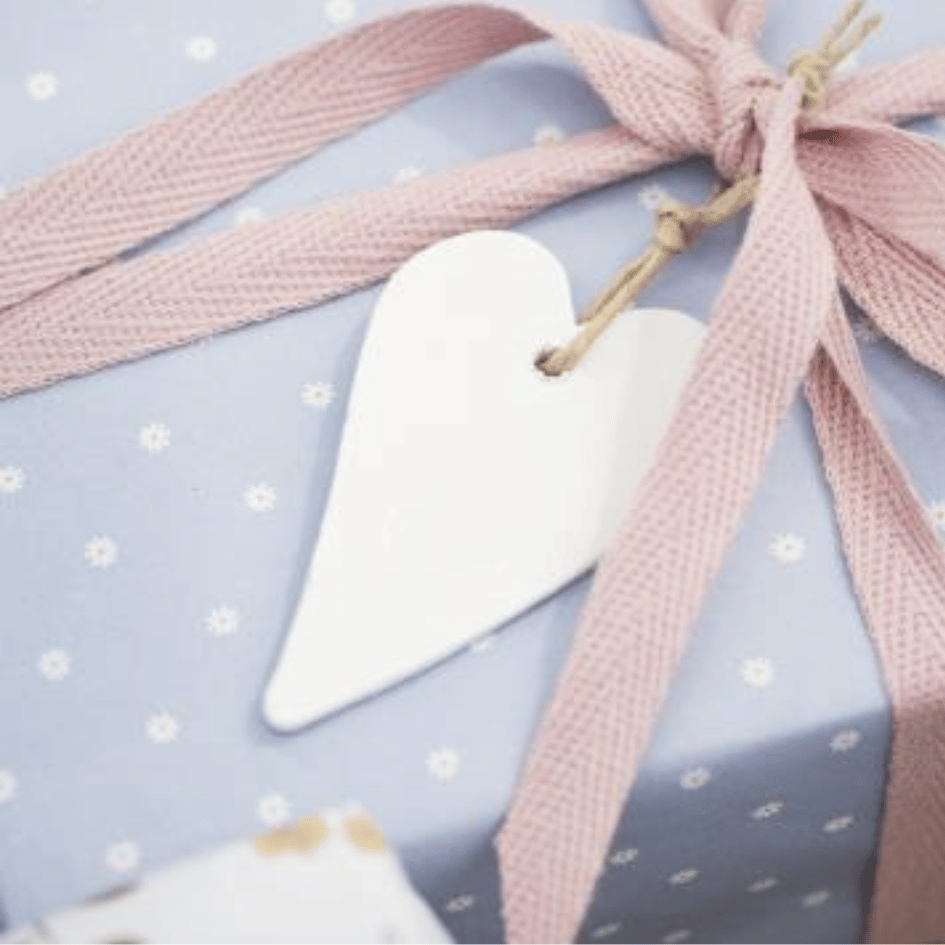 Geschenkanhänger - Herz Holz weiß