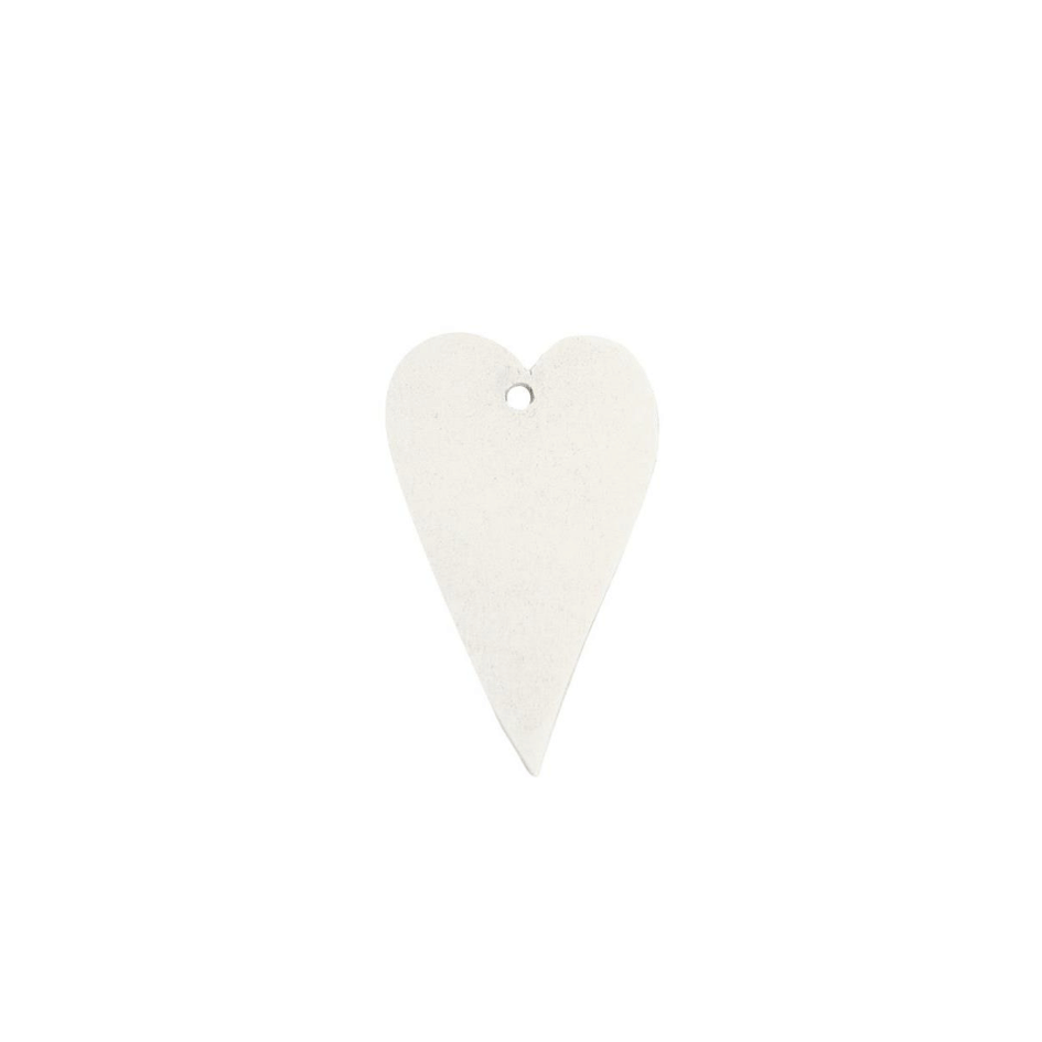 Weißer IB Laursen Geschenkanhänger aus Pappelholz mit kleinem Loch zum Befestigen an Geschenkband oder Kordel, ca. 5,5 cm hoch.