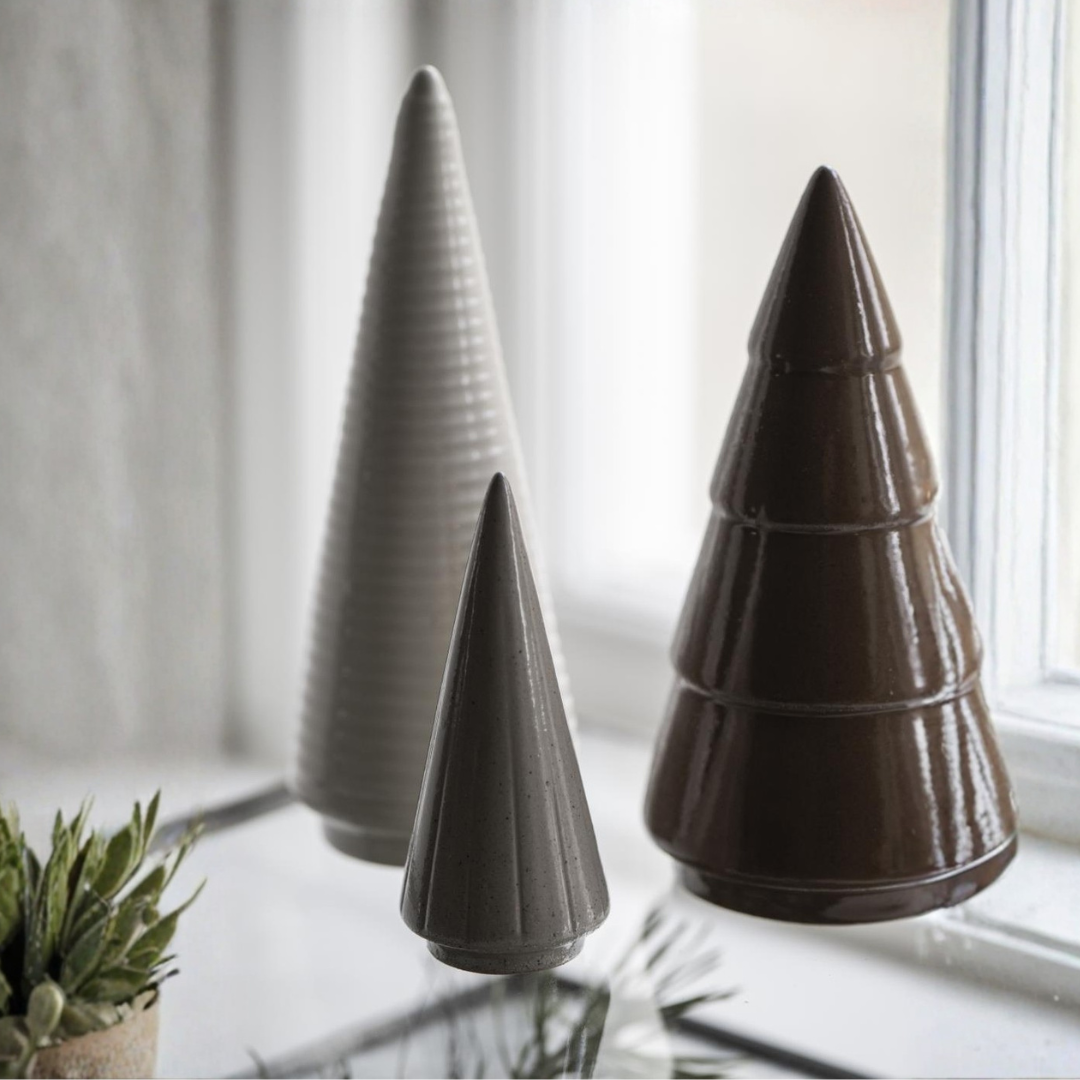 Skandi Baum - Keramik Deko Baum - S - beige