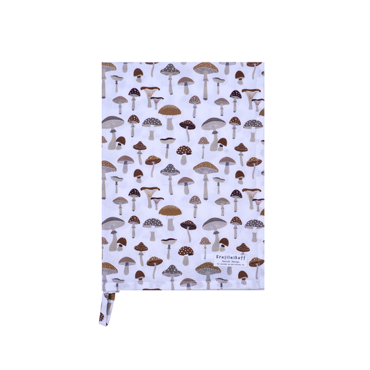 Krasilnikoff Geschirrtuch Mushroom mit verschiedenen Pilzmotiven im Format 50 x 70 cm, dekoratives Küchentuch für Alltag und Herbst.