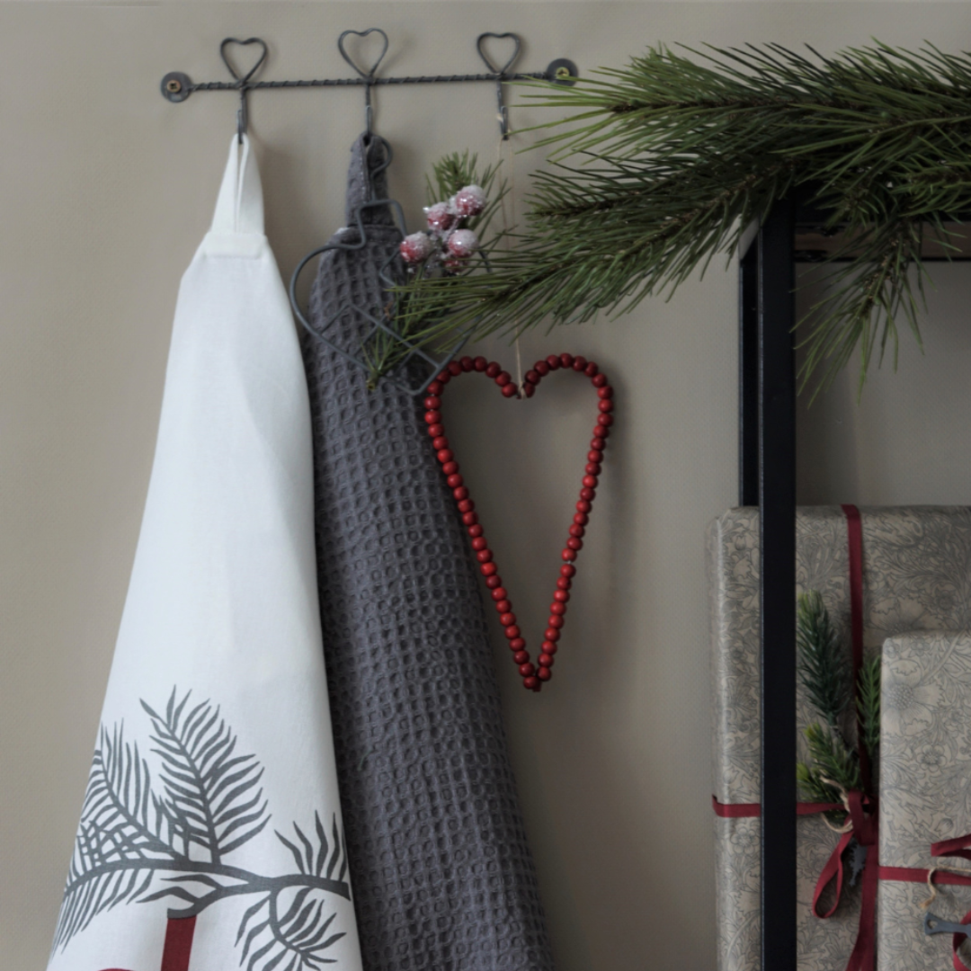 Draht-Hakenleiste mit Herz - Zink