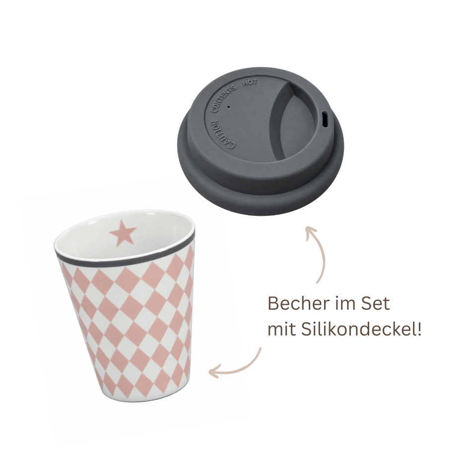 Cup mit Deckel - Harlekin pink *RESTPOSTEN