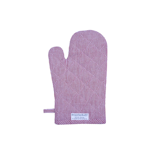 Ofenhandschuh - Thin stripes scarlet red