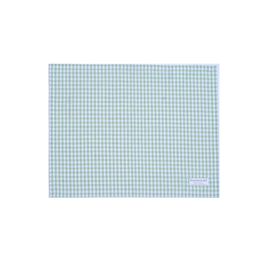 Krasilnikoff Platzset Medium Check Dusty Green mit feinem grün-weißem Karomuster aus Baumwolle, ca. 35 x 48 cm.