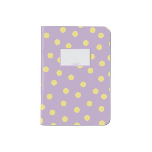 Notizheft - Flieder Punkte gelb DIN A5