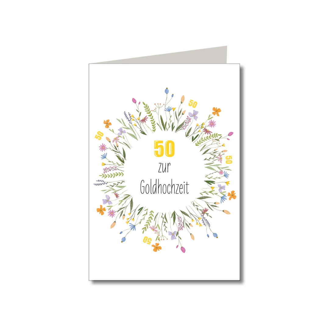 Doppelkarte m. Umschlag • Goldene Hochzeit