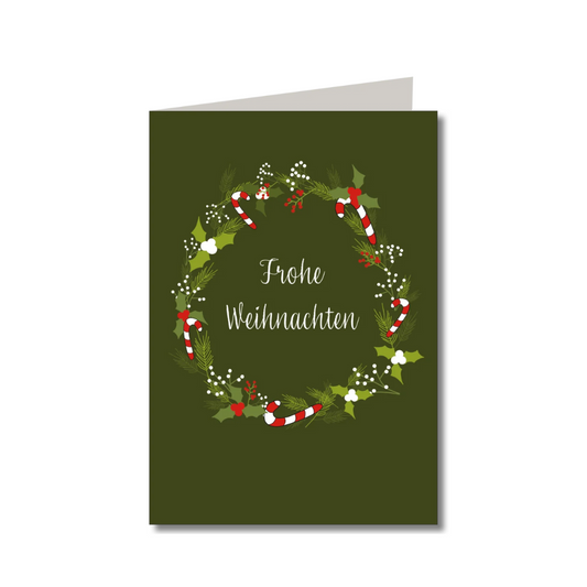 Doppelkarte m. Umschlag • Frohe Weihnachten grün