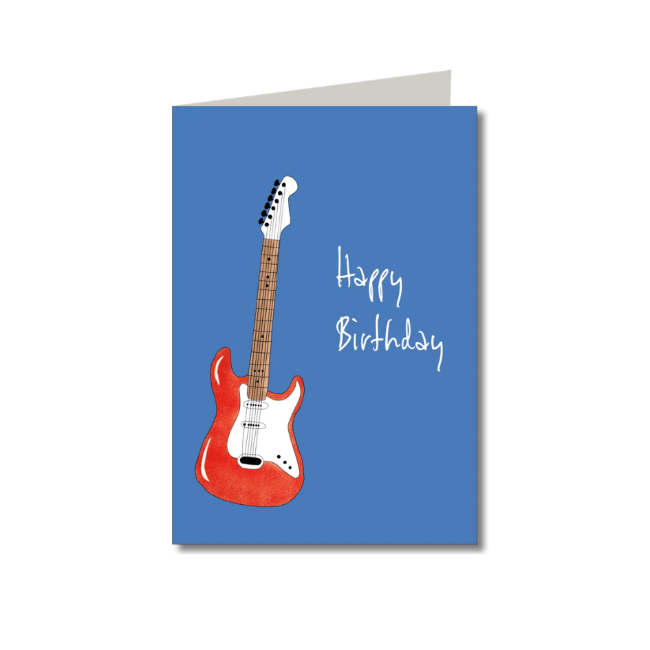 Doppelkarte mit Umschlag - Happy Birthday Gitarre