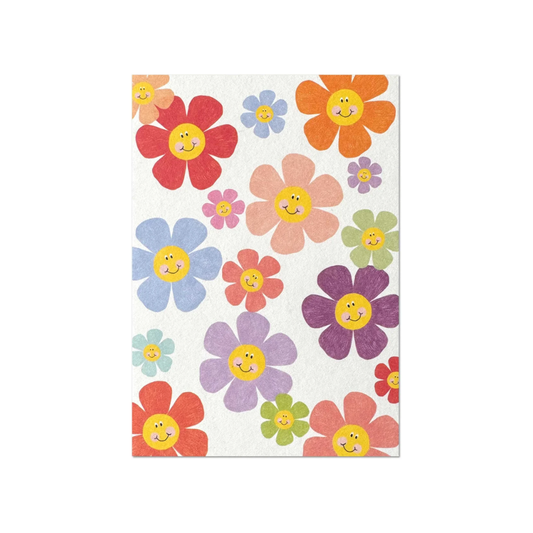 Postkarte • Blumen Smileys
