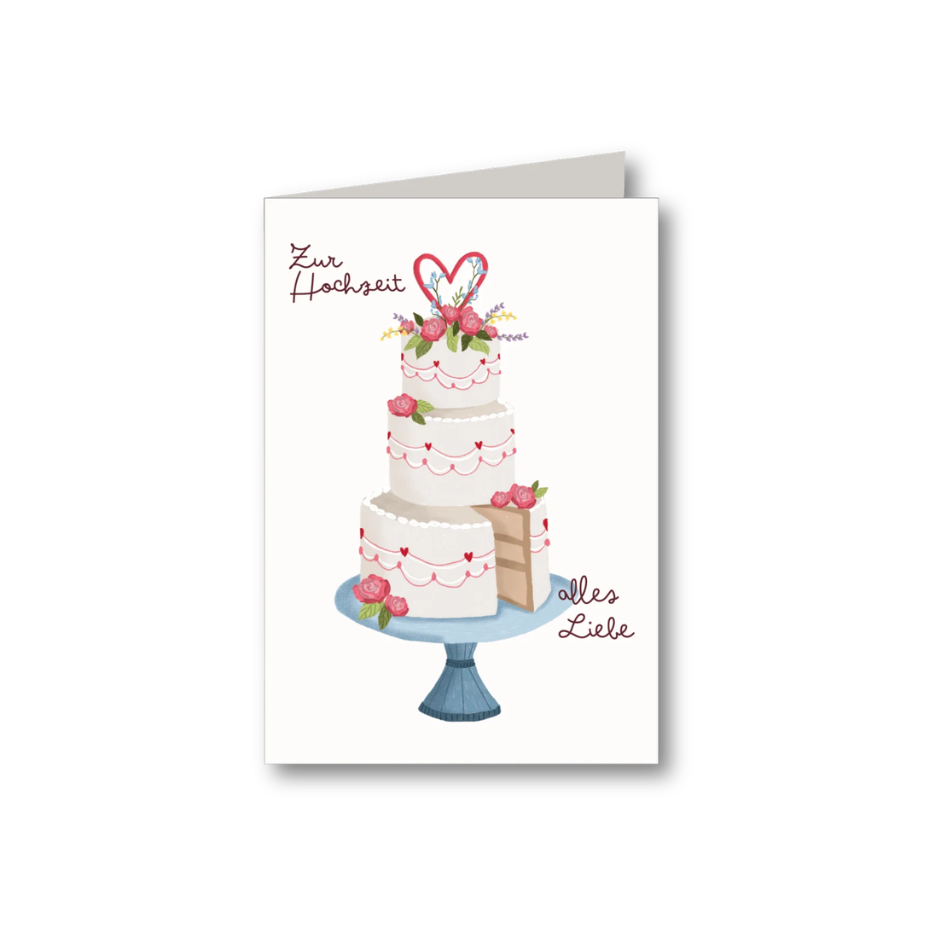 Doppelkarte mit Umschlag - Zur Hochzeit alles Liebe