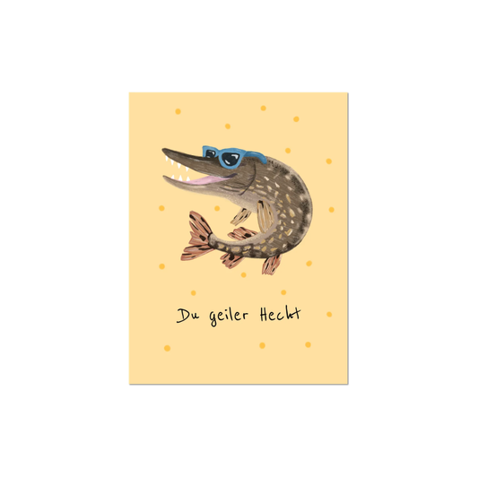 Postkarte • Geiler Hecht