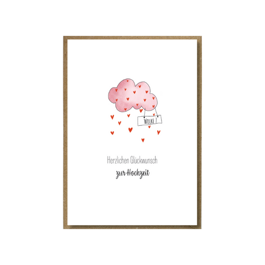 Doppelkarte • Wolke 7 Zur Hochzeit