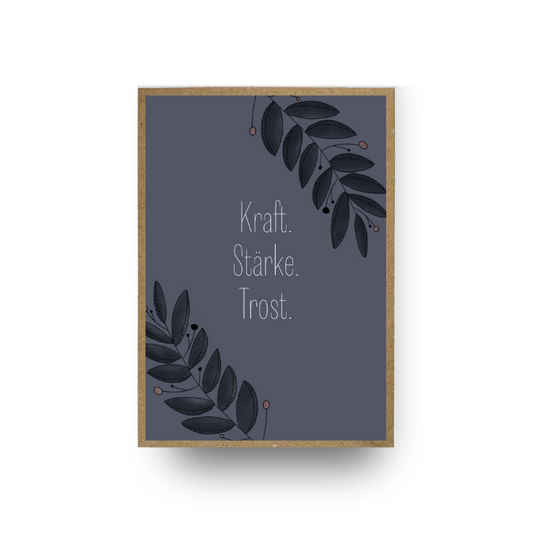 Doppelkarte • Gedenkkarte • Kraft Stärke Trost