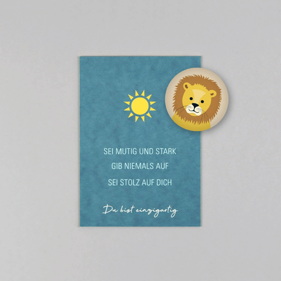 Postkarte mit Magnet - Set - Löwe