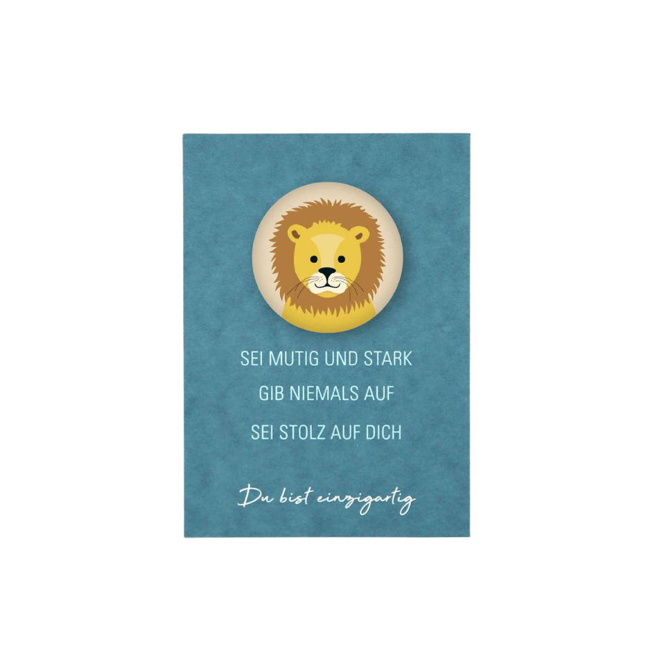 Postkarte mit Magnet - Set - Löwe