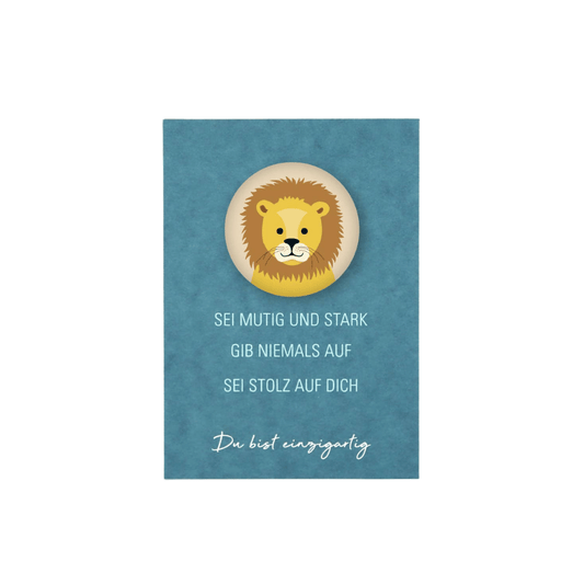 Postkarte mit Magnet - Set - Löwe