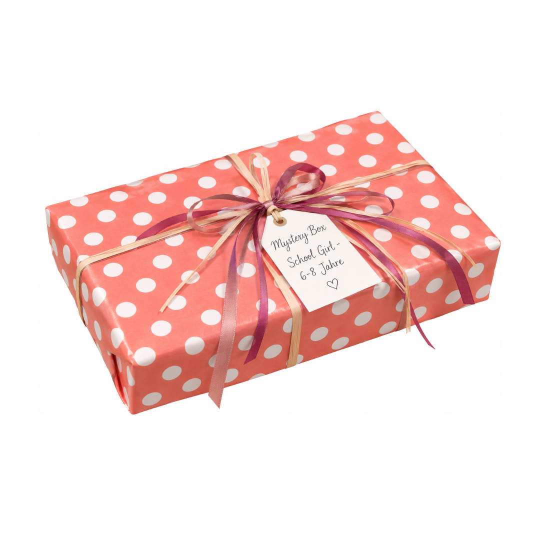 Mystery Box 09 School Girl für Mädchen von ca. 6 bis 8 Jahren, liebevoll verpackte kleine Überraschungsbox für Schule und Freizeit.