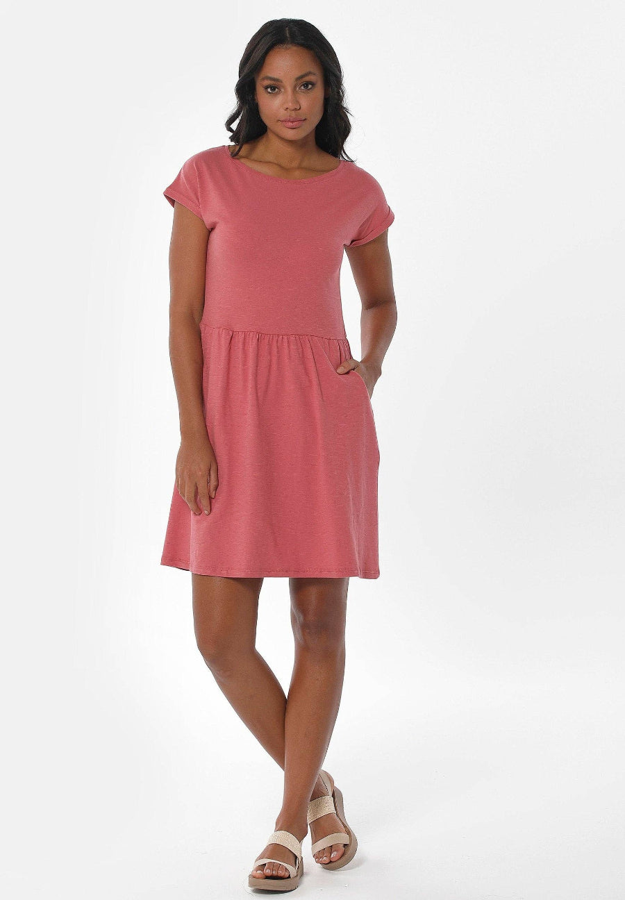 Jersey Slub Bio Baumwolle kleid rosa
