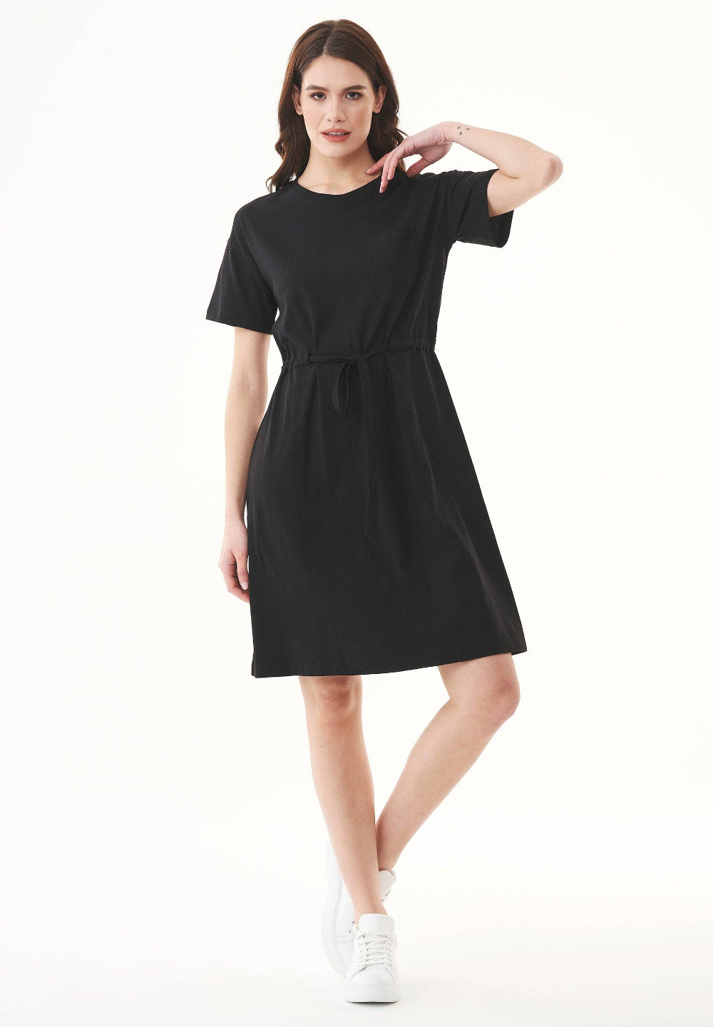 Jersey Shirtkleid schwarz bio-baumwolle