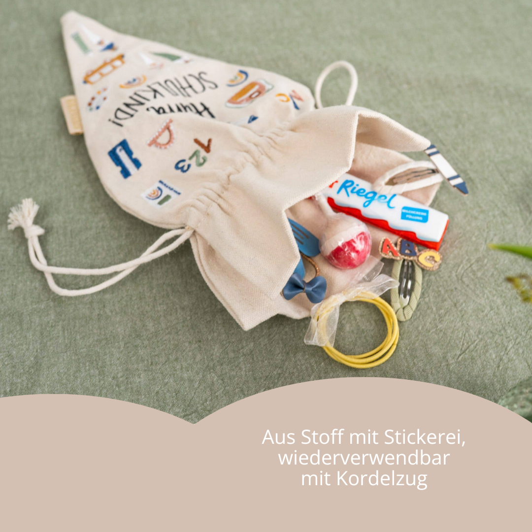 Geschenkbeutel als Schultüte - zur Einschulung - 2er Set