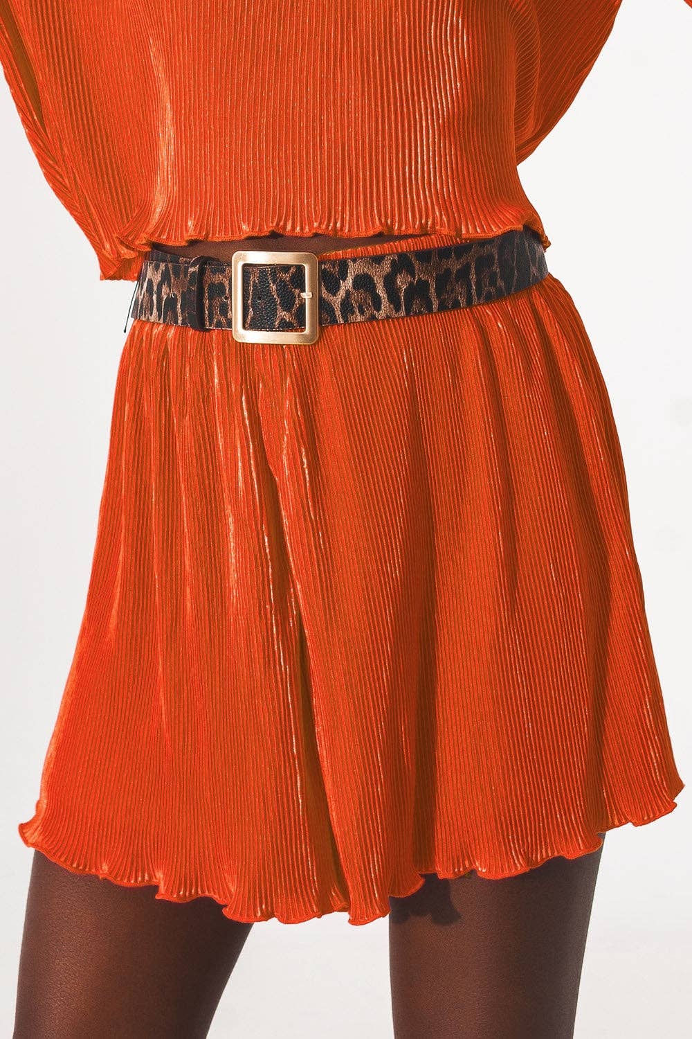 Shorts Sommer Plissee orange weit