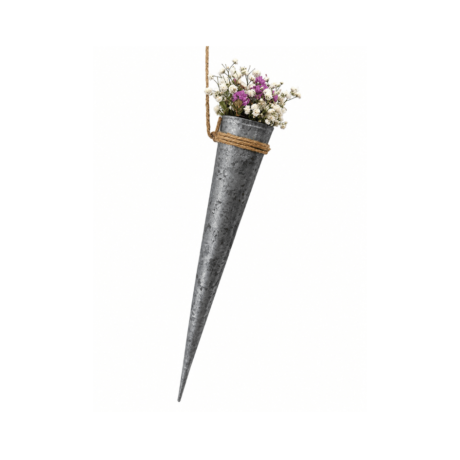Zinktüte mit Blumenarrangement