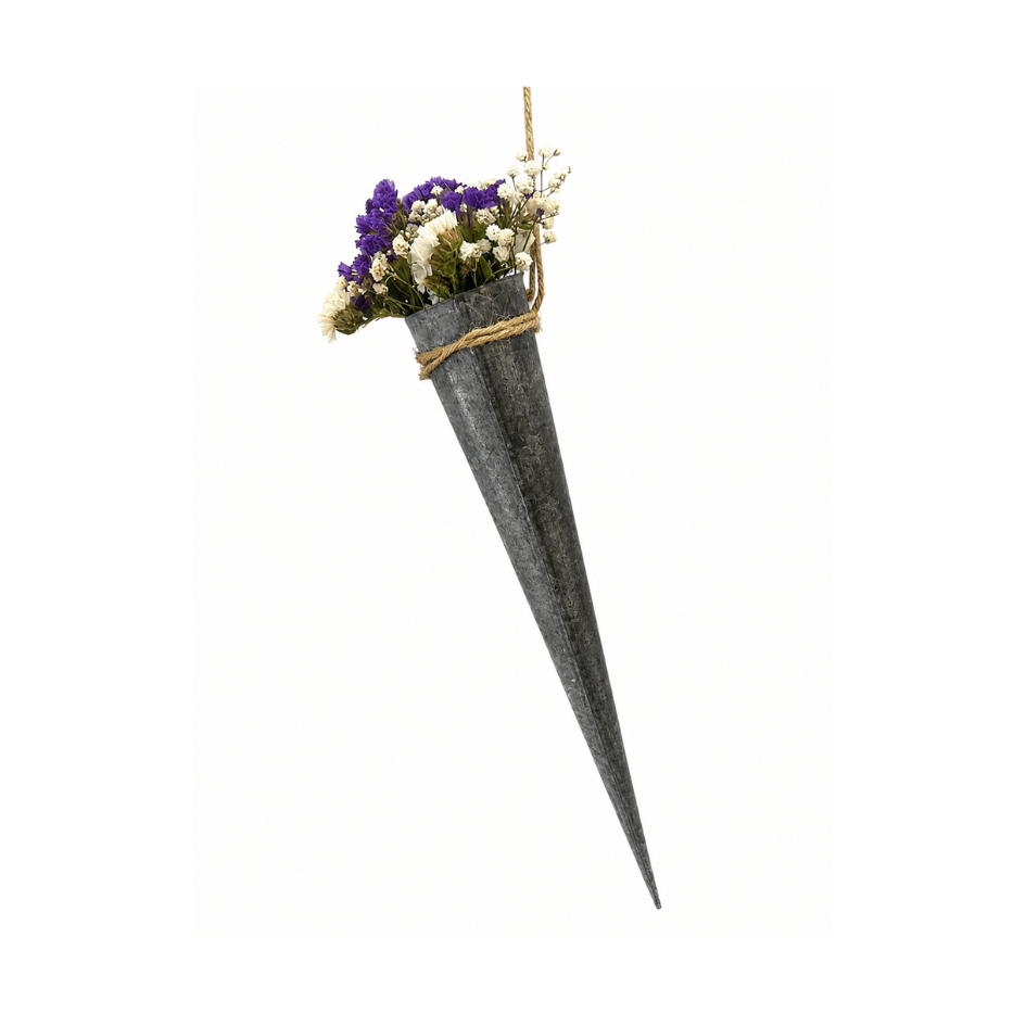 Zinktüte mit Blumenarrangement