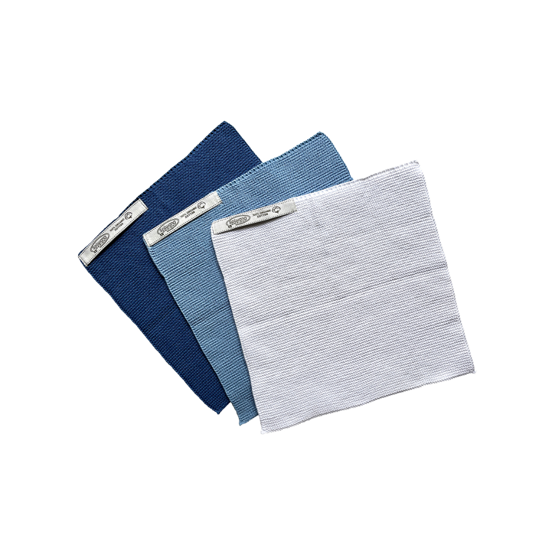 Wischtücher Bio - SET - blau-weiss