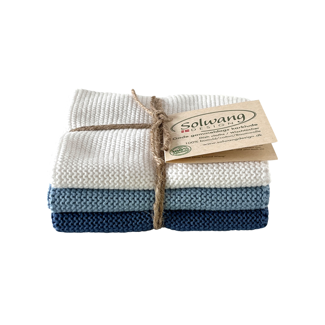 Wischtücher Bio - SET - blau-weiss