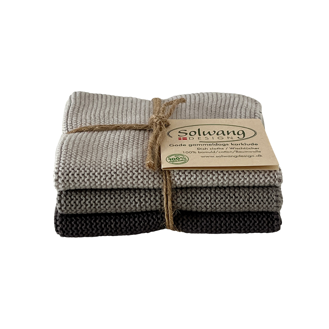 Wischtücher Bio - SET - stahlgrau kombi