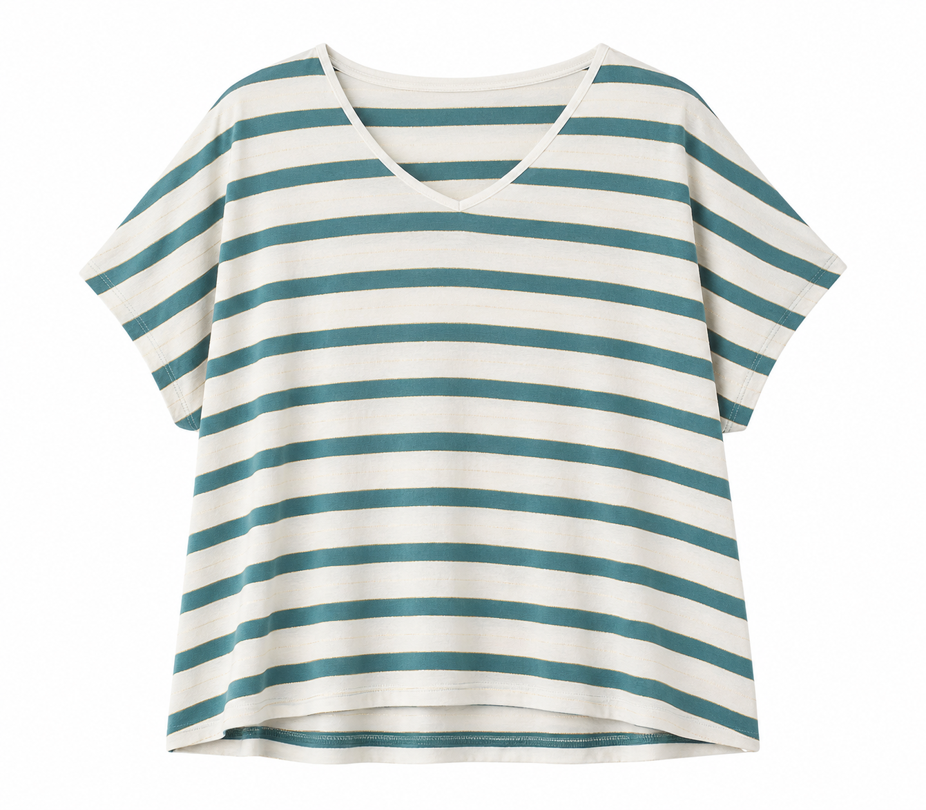 T-Shirt - Gestreift Wassergrün