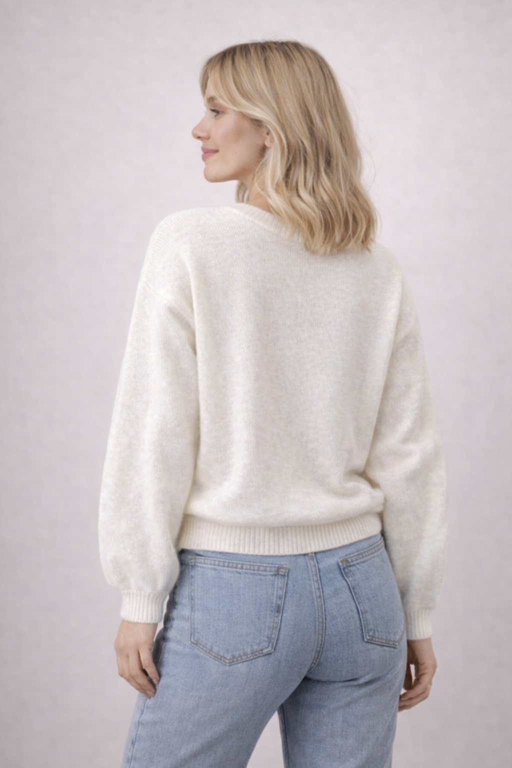 Rueckseite Strickjacke fleurs