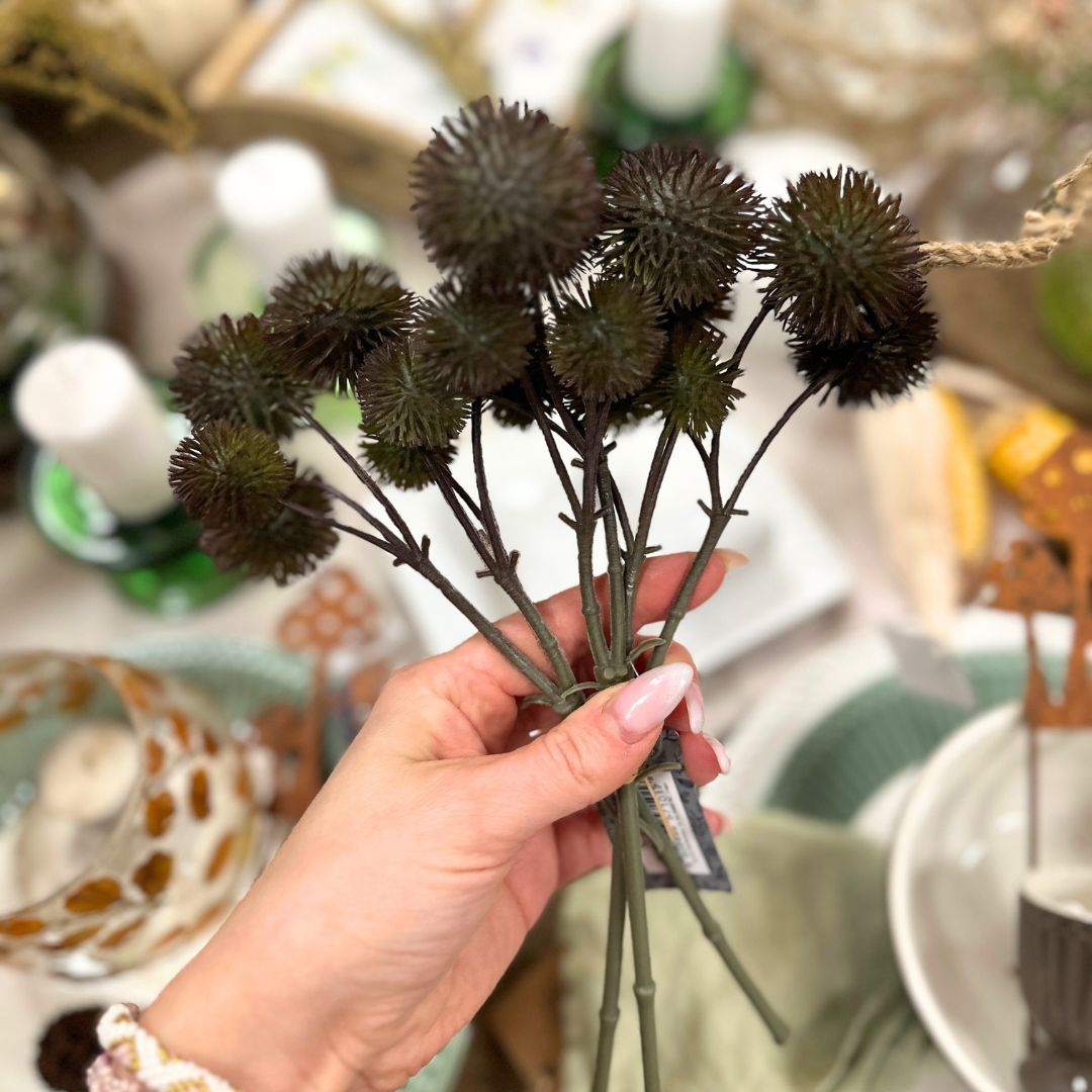 Kunstblume - Distel grün dunkel