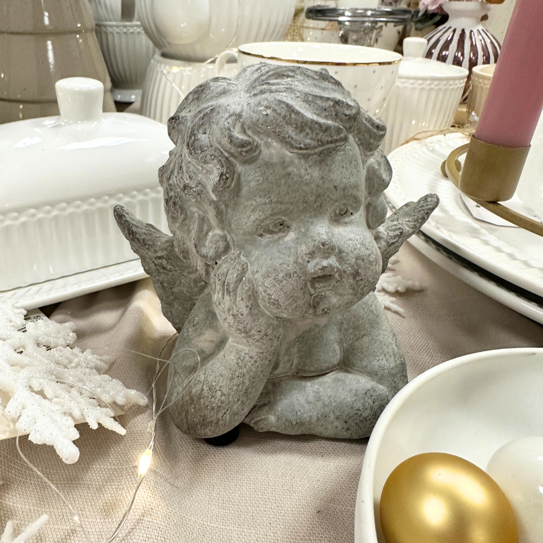 Engel - Engelkopf - grau Beton