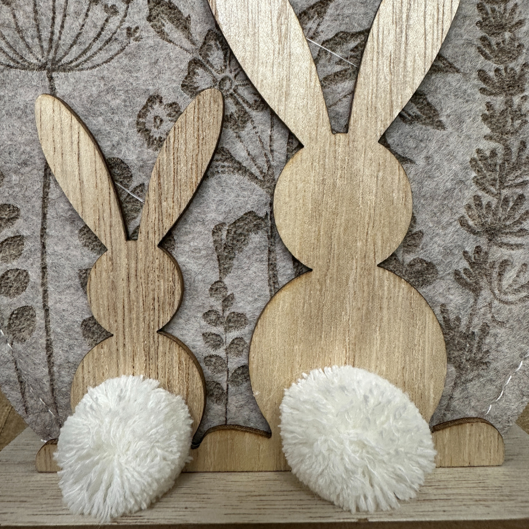 Osterdeko - Filz Ei m. Holzhasen