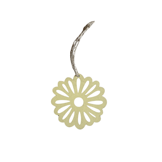 Holzhänger - Blüte gelb