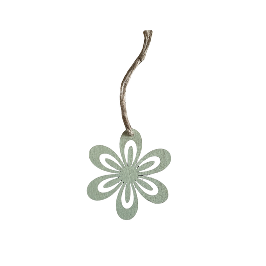 Holzhänger - Blüte grün
