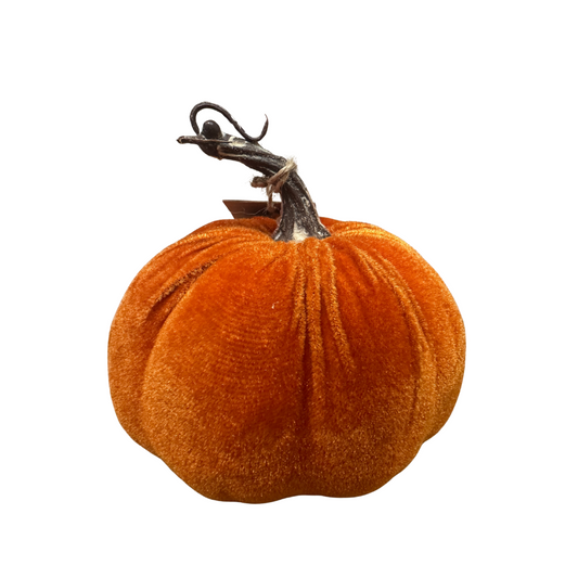 Kürbis - Deko - Samt orange