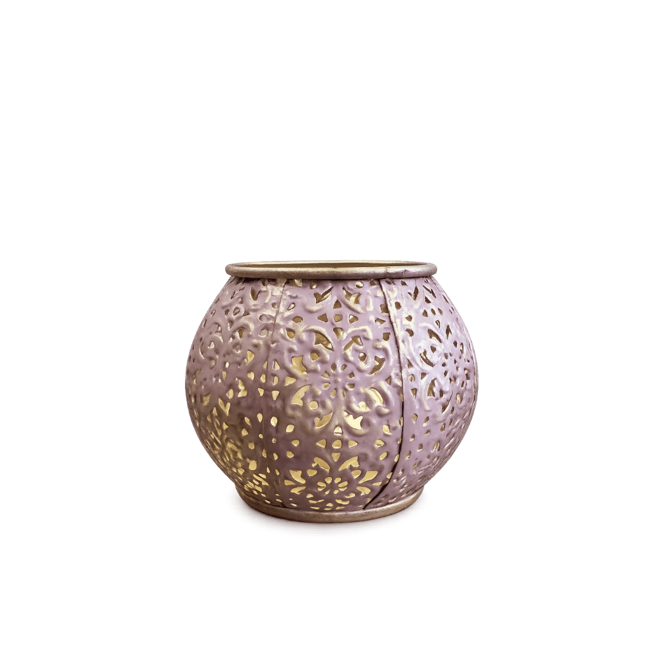 Windlicht - Ornament rosa-gold