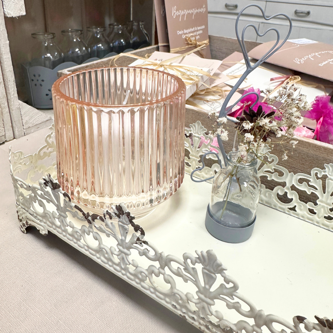 Metall Tablett Shabby Chic – M - 50 x 15 x 8 cm