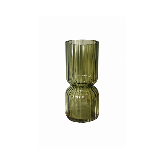 Glasvase - geformt grün – 7,3 x 16,5 cm
