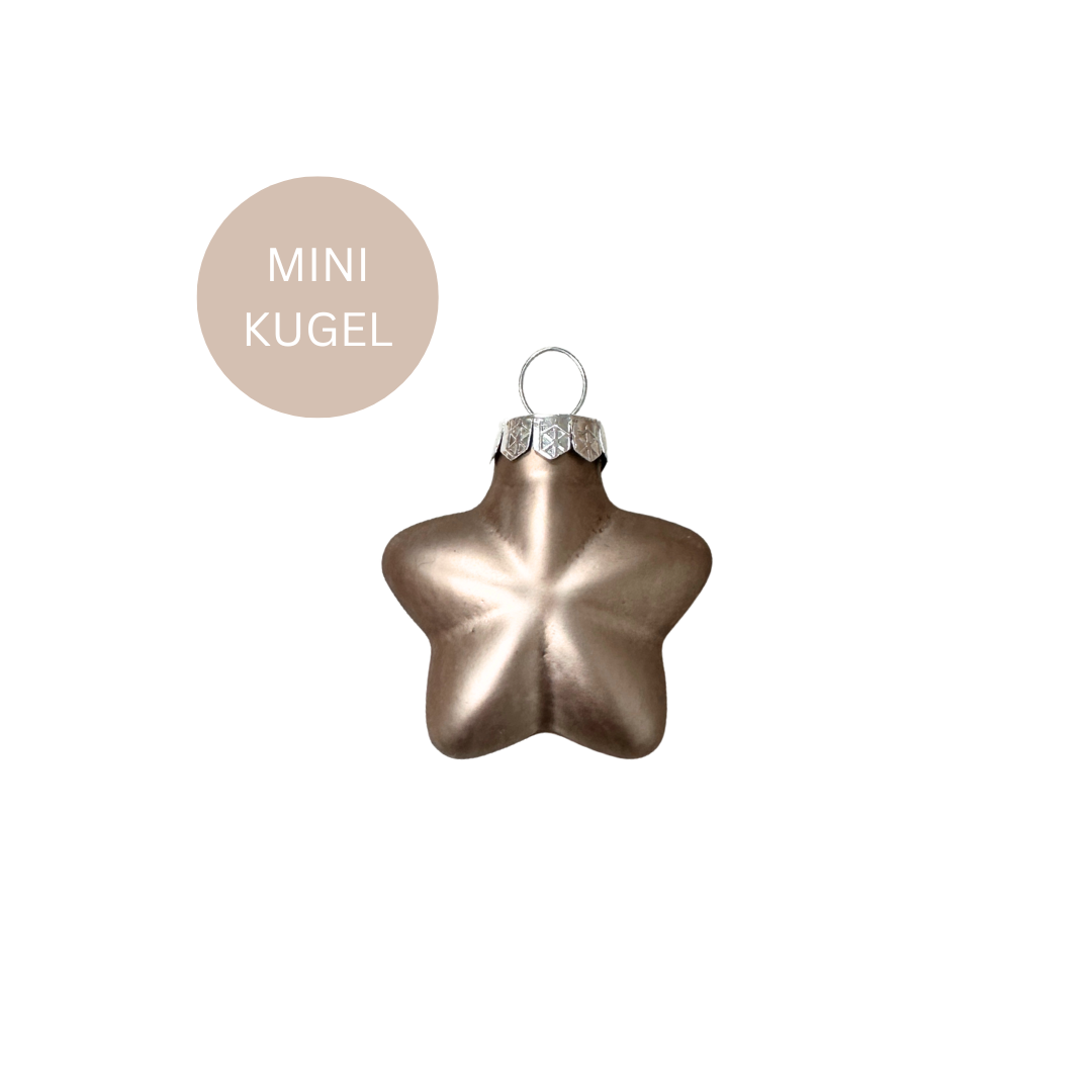 Mini-Weihnachtskugeln - Stern - beige - matt