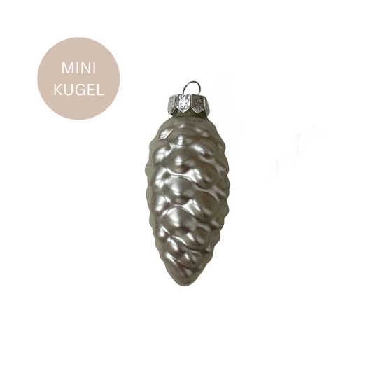 Mini-Weihnachtskugeln - Zapfen - Silber - matt oder glänzend