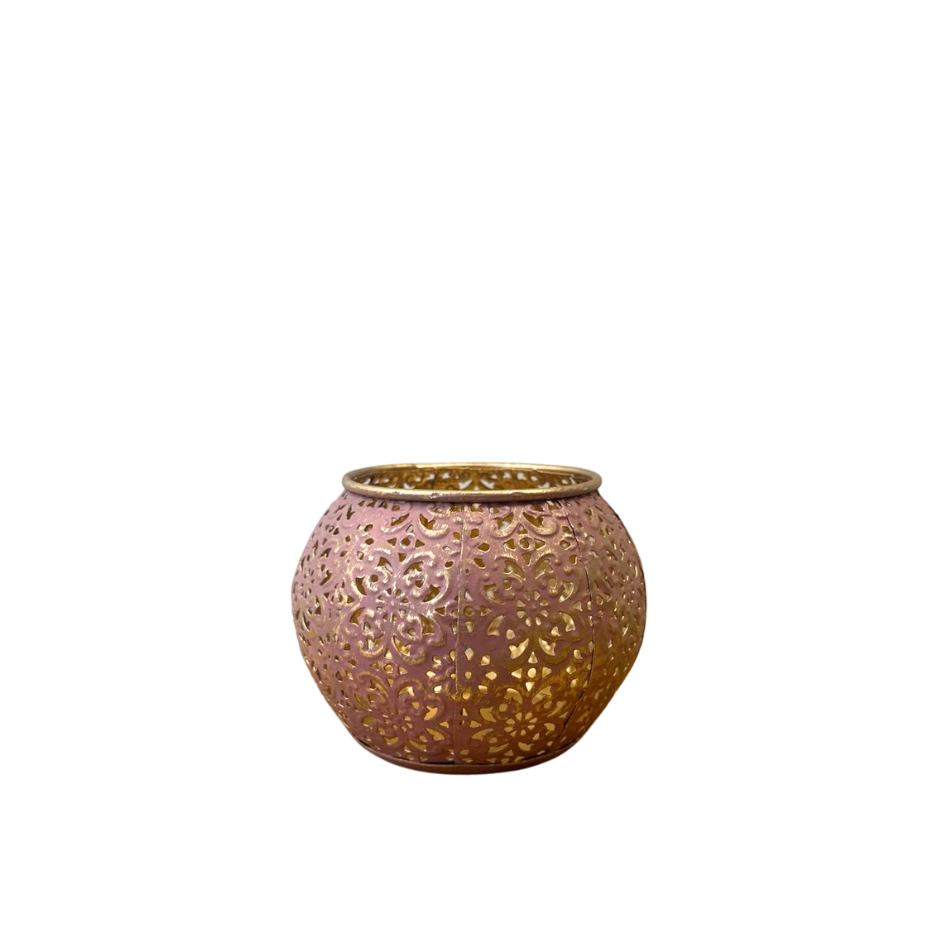 Windlicht - Ornament rosa-gold