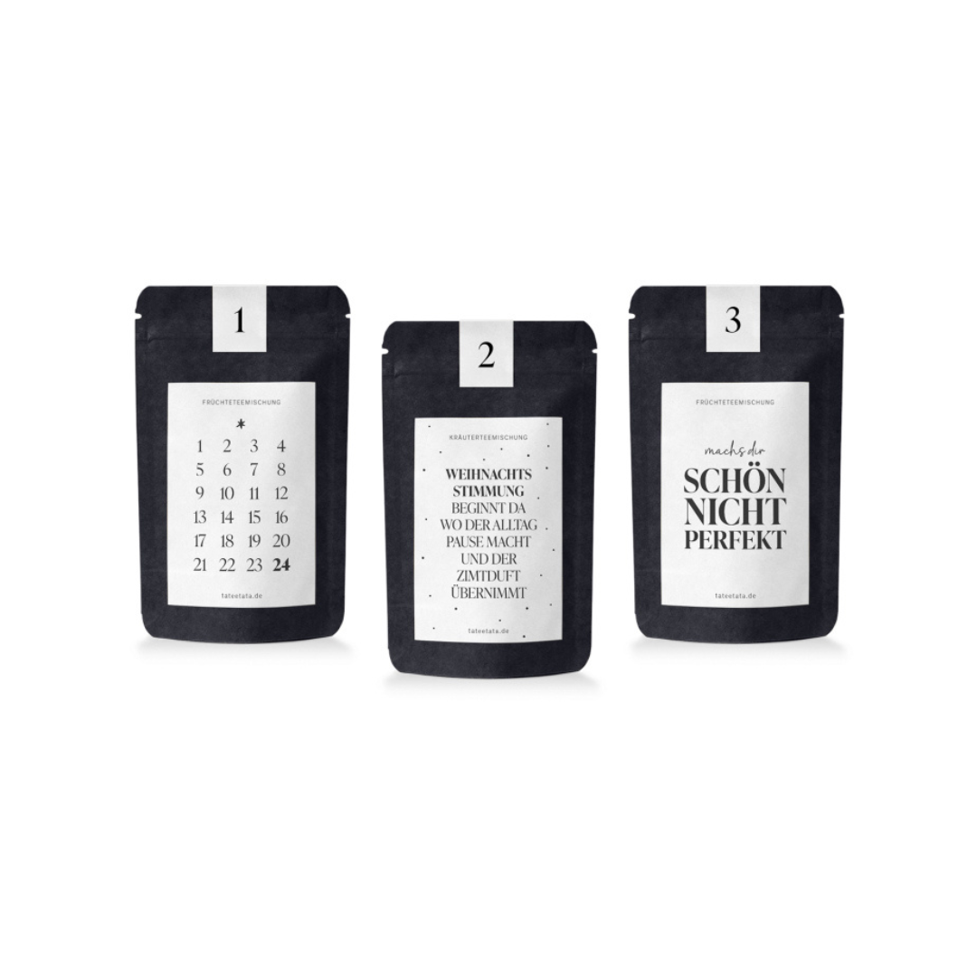 Tee Adventskalender - black-white