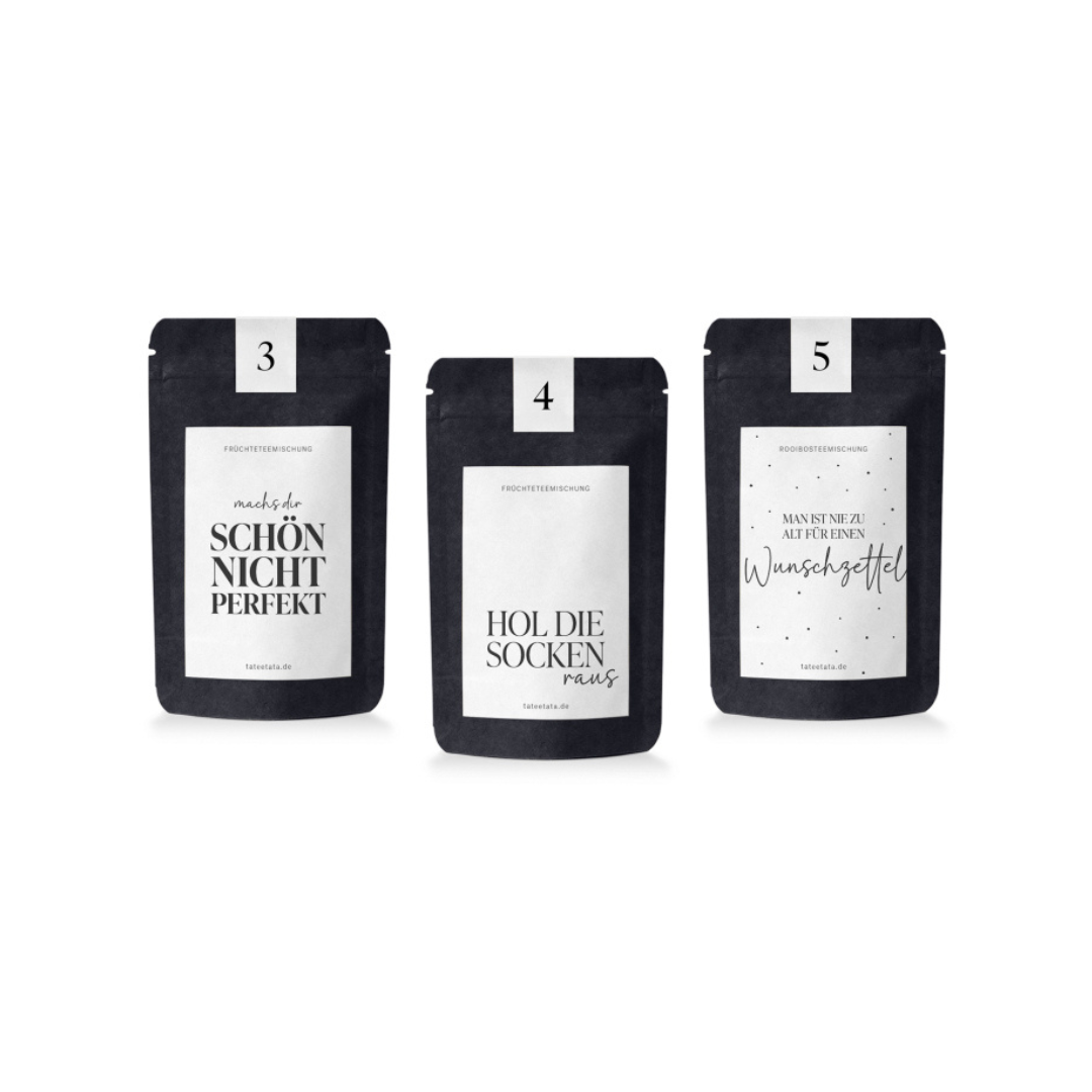 Tee Adventskalender - black-white